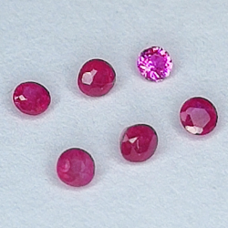 Ruby round cut 1.4-1.6mm 1ct