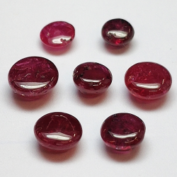 Cabochon rond rubis 2.9-4.3mm 1ct