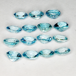 8.75ct Zircone Blu taglio ovale 5.1x4.1mm 15pz