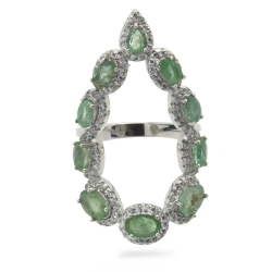 Emerald & 925 Sterling Silver Ring