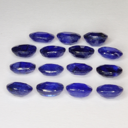 20.22ct Saphir Bleu coupe ovale 7.5x5.6mm 15pcs