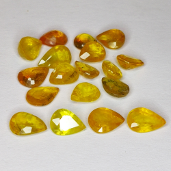 12,70ct Saphir Jaune poire coupe 7x5mm 18pcs