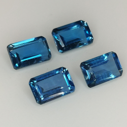 Smaragd geschnittener blauer Londoner Topas 6x4mm 4pz