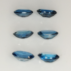 Topazio blu londra taglio ovale 6x4mm 4pz