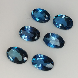 London blauer Topas oval geschnitten 6x4mm 4pz