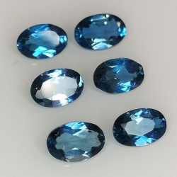 Topazio blu londra taglio ovale 6x4mm 4pz