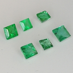 Princess cut emerald 1.7-2.5mm 1ct