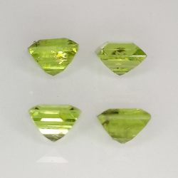 Peridot taglio princess 5mm 4pz