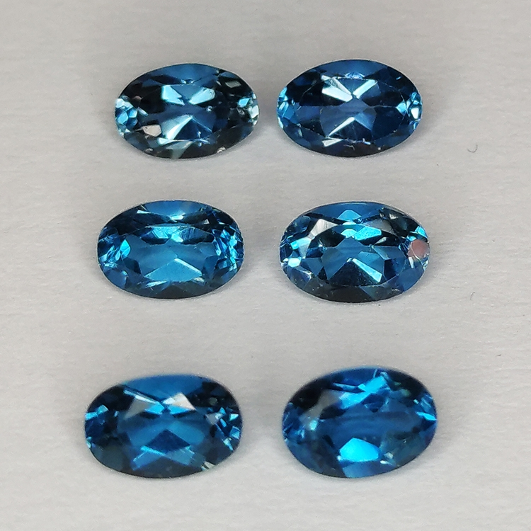 Topazio blu londra taglio ovale 6x4mm 4pz