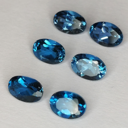 Topazio blu londra taglio ovale 6x4mm 4pz