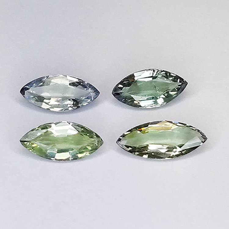 1.99ct Green Tanzanite marquise cut 8.7x3.7mm 4pz