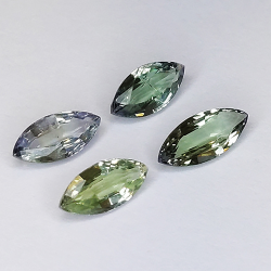 1,99ct Grüner Tansanit marquise schliff 8,7x3,7mm 4stk