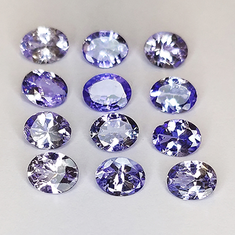 3.93ct Tanzanite taglio ovale 5.0x4.0mm 12pz