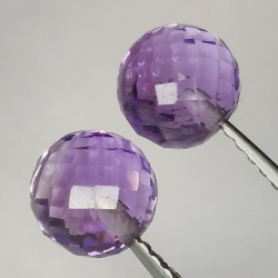 Amethyst round cut faceted semi-perforated 6.00mm 1pz