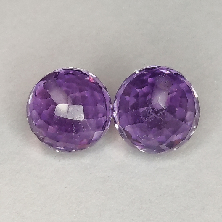 Amethyst round cut faceted semi-perforated 6.00mm 1pz