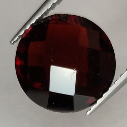 Garnet round cut double checkerboard 10mm 1pz