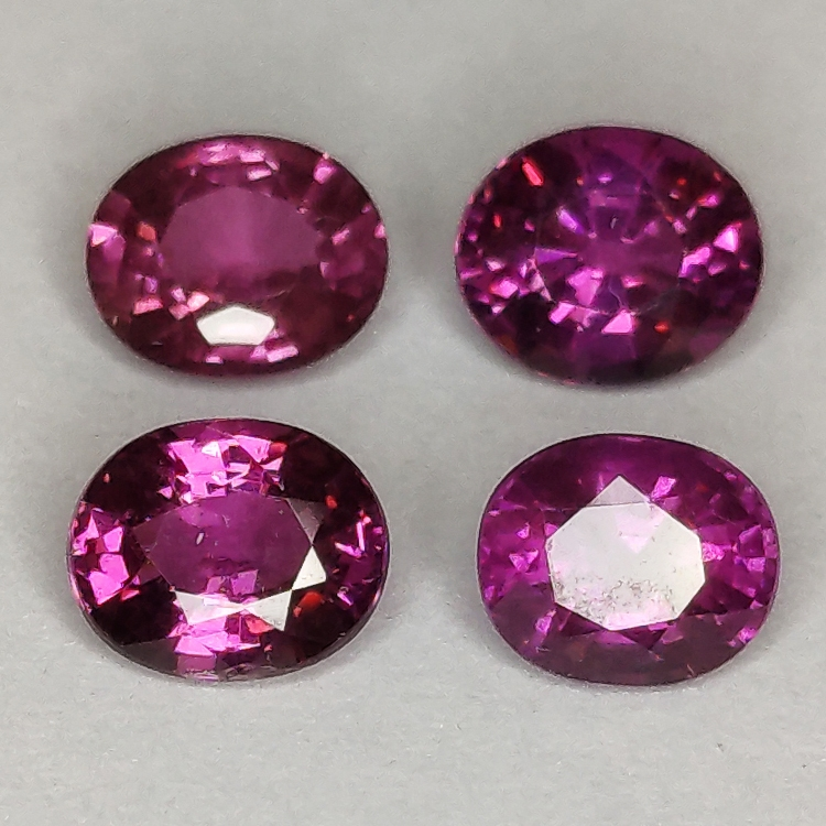 Grenat rhodolite taille ovale 6x5mm 1pz