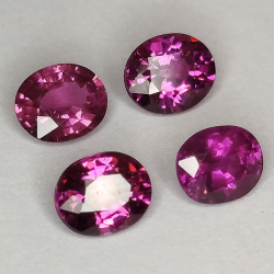 Grenat rhodolite taille ovale 6x5mm 1pz