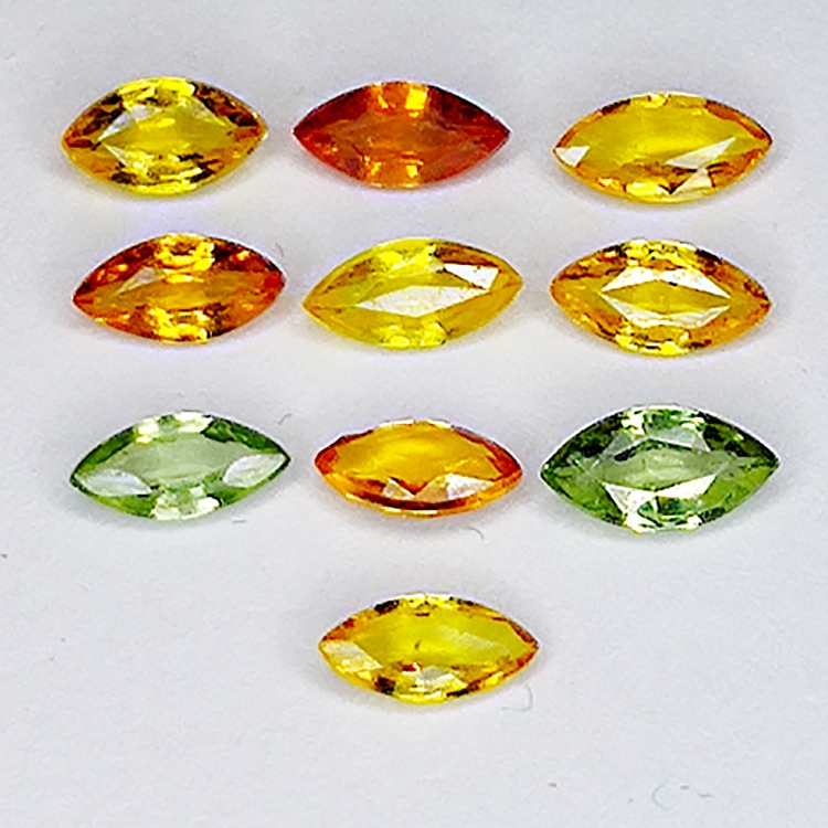 1,78ct Songea Saphir multicolor marquise schliff 4.9x2.5mm 10Stk