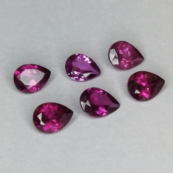 Rhodolite grenat taille poire 4x3mm 1ct