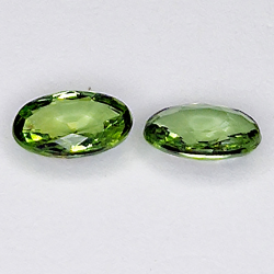 1.04ct Pair Songean Green Sapphire oval cut 5.9x4.0mm