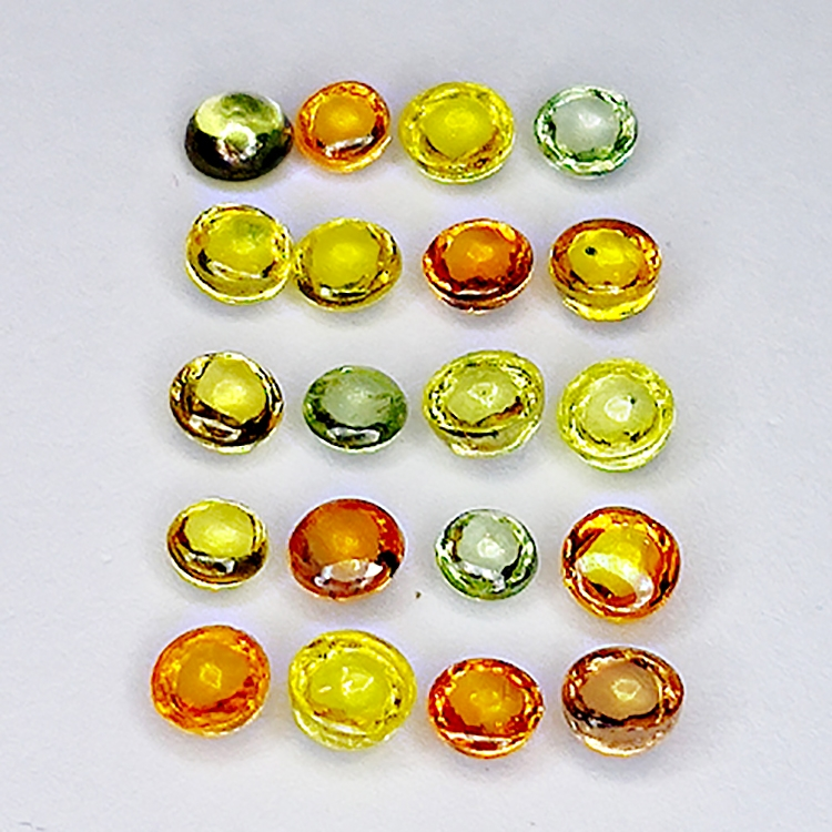 2,66ct Songea Saphir multicolor Cabochon rund 2.8x2.7mm 20Stk