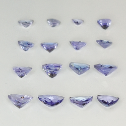 Tanzanite con taglio da trilioni, 2,0-3,7 mm, 1 ct