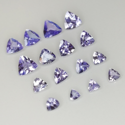 Trillion Cut Tanzanite 2.0-3.7mm 1ct