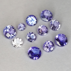 Tanzanite coupe ronde 2.1-3.7mm 1ct