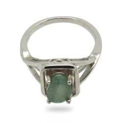 Emerald & 925 Sterling Silver Ring