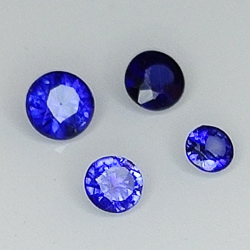 Blauer Saphir im Rundschliff 2,2-3,0mm 1ct