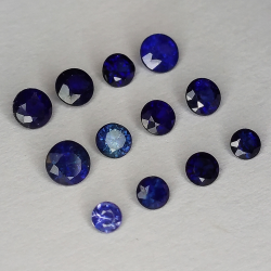 Blauer Saphir im Rundschliff 2,6-3,4mm 1ct