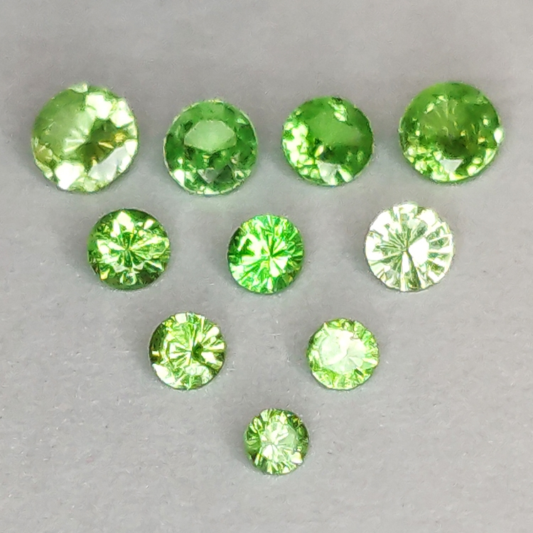 Tsavorite Ronde Taille 1.5-2.8mm 1ct