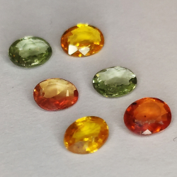 Songea zaffiro multicolore taglio ovale 5x4mm 1ct