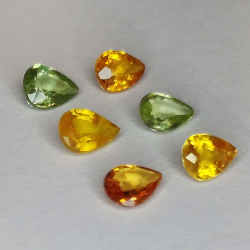 Songea sapphire multicolor pear cut 5x4mm 1ct