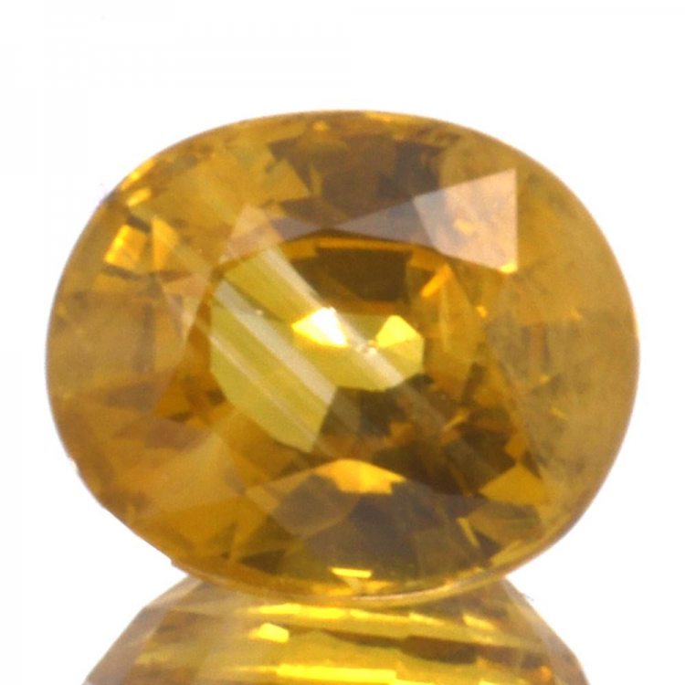 Saphir jaune 1,49 ct taille ovale 6,84x5,75 mm