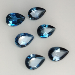 Pear cut London blue topaz 6x4mm 4pz