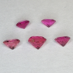 Turmalina rubelita rosa talla redonda 3.1-3.9mm 1ct