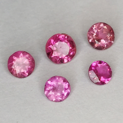 Pink rubellite tourmaline round cut 3.1-3.9mm 1ct