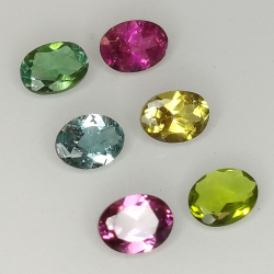 Multicolor tourmaline oval cut 4x3mm 1pz