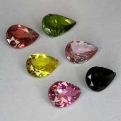 Multicolor tourmaline pear cut 7x5mm 1pz