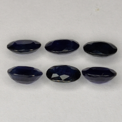 3.41ct Bleu Saphir ovale coupe 6.1x4.0mm 6pcs