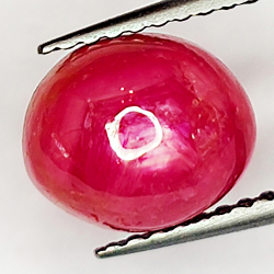 3.86ct Ruby Star cabochon oval 8.5x7.1mm