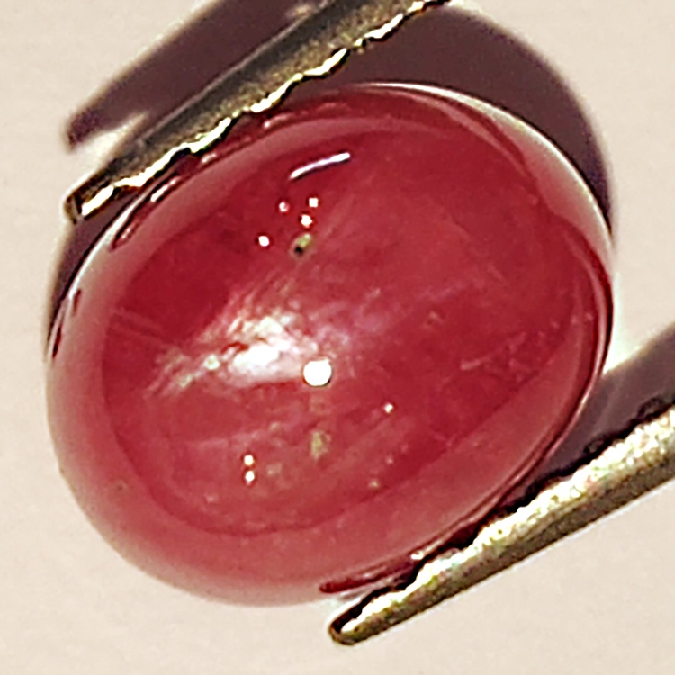 2.07ct Ruby Star cabochon oval 7.3x5.7mm