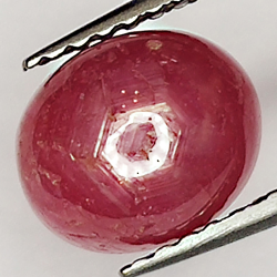 2.58ct Ruby Star cabochon oval 7.9x6.6mm