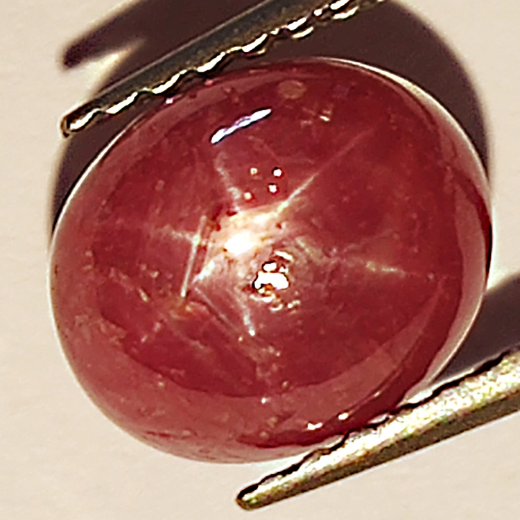 2.58ct Ruby Star cabochon oval 7.9x6.6mm