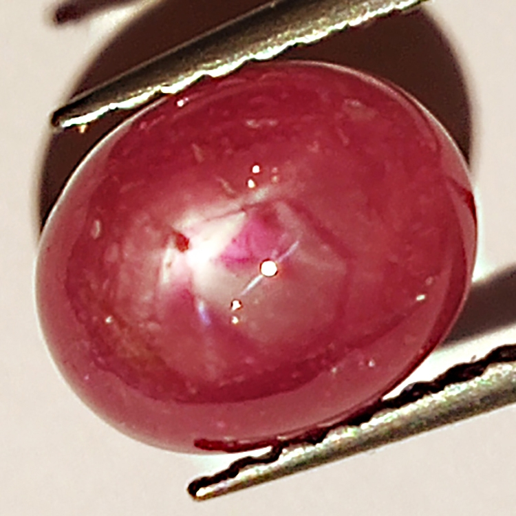 2.86ct Ruby Star cabochon oval 8.1x6.4mm