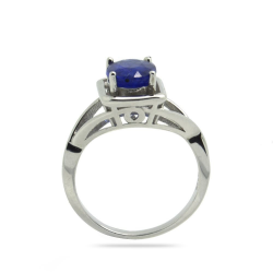 Blue Sapphire & 925 Sterling Silver Ring