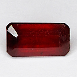 3.25ct Ruby emerald cut 10.2x5.6mm