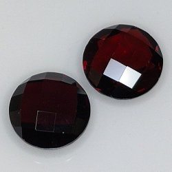 Garnet round cut double checkerboard 10mm 1pz